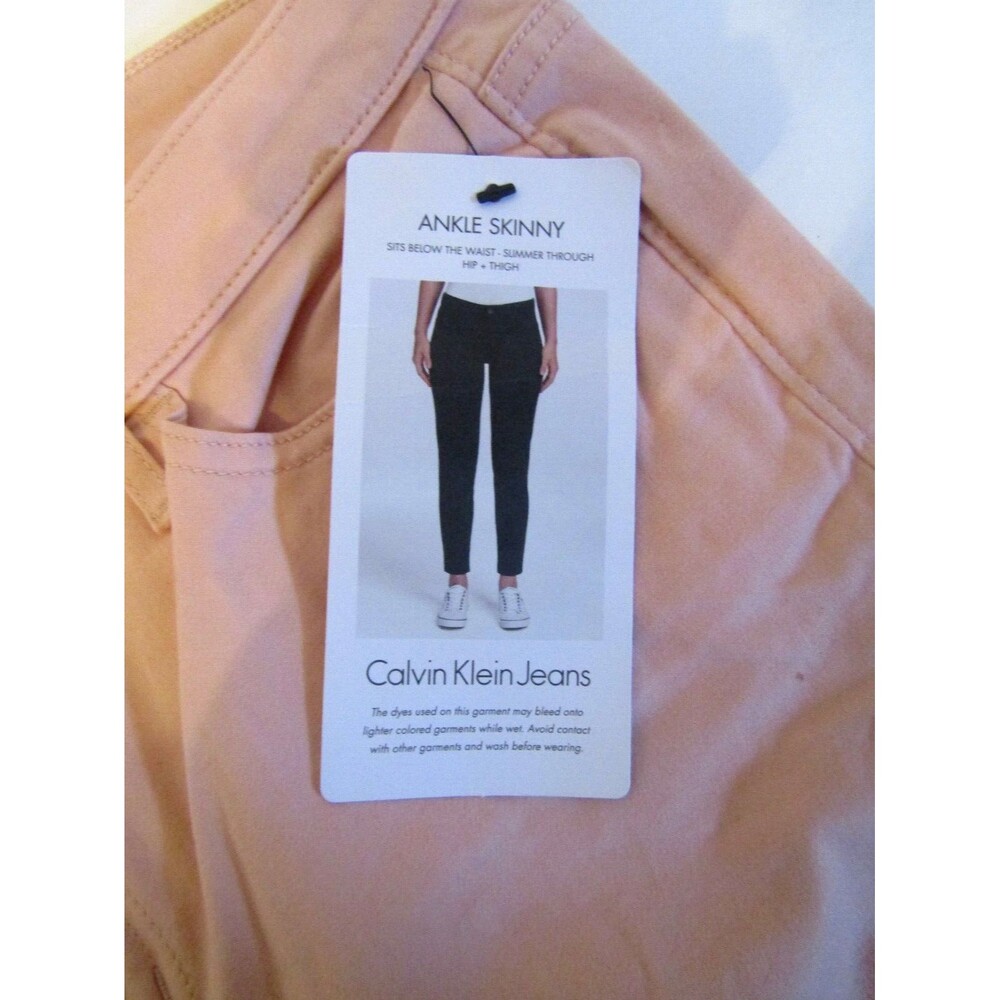 Calvin Klein Jeans Pink Ankle Skinny Jean Chintz Rose NWT Womens Size 12 - Picture 6 of 10